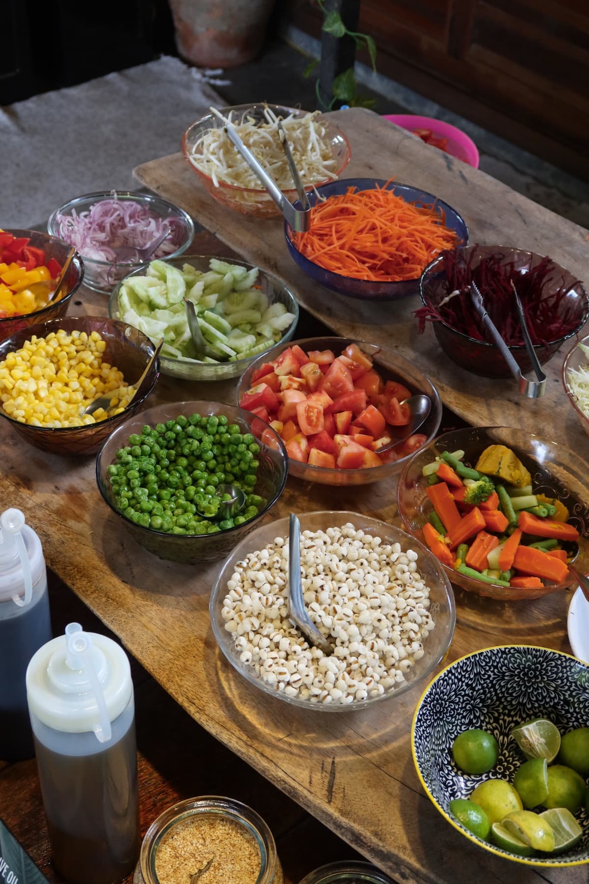 Wonderland salad bar with fresh vegetables